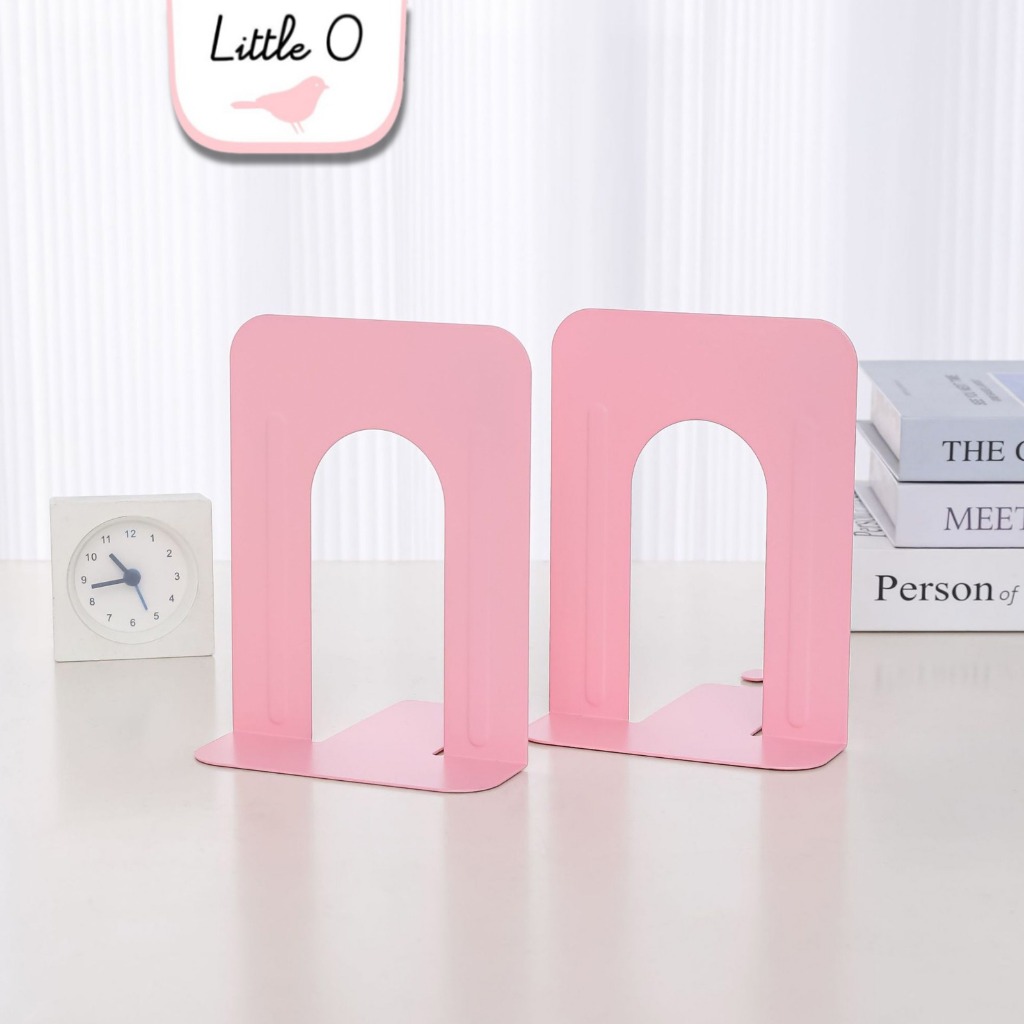 LITTLE O NEW Pastel Metal Bookstand Penahan Buku Berbahan Besi Anti Karat Pembatas Buku Book Holder Penyangga Buku