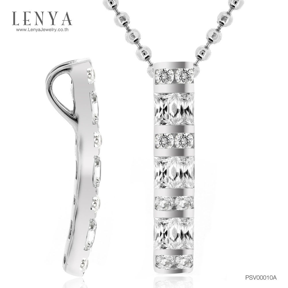 Lenya Cz Diamondlike Pendant, Simple and Elegant Design, Enhances Your Outstanding Look. Size 4 Mm. 925 Sterling Silver Body with White Gold Plating. ราคา 3,090 บาท*ส่งฟรี