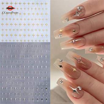 Phong cách mới Miếng dán móng tay Internet Người Nổi Tiếng Nhật Bản phong cách mới Lưỡi Liềm Sao Năm Cánh Sao Móng Tay Nhãn dán trang trí Phụ Kiện