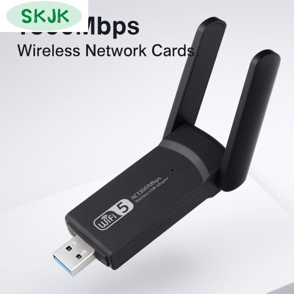 SKJK 2 การออกแบบเสาอากาศ อะแดปเตอร์ USB WiFi 2.4G/5Ghz ดูอัลแบนด์ การ์ดเครือข่ายไร้สาย ความเร็วสูง อินเทอร์เฟซ USB3.0 ดองเกิล WiFi 1300Mbps สำหรับคอมพิวเตอร์/พีซี/แท็บเล็ต ราคา 419 บาท*ส่งฟรี