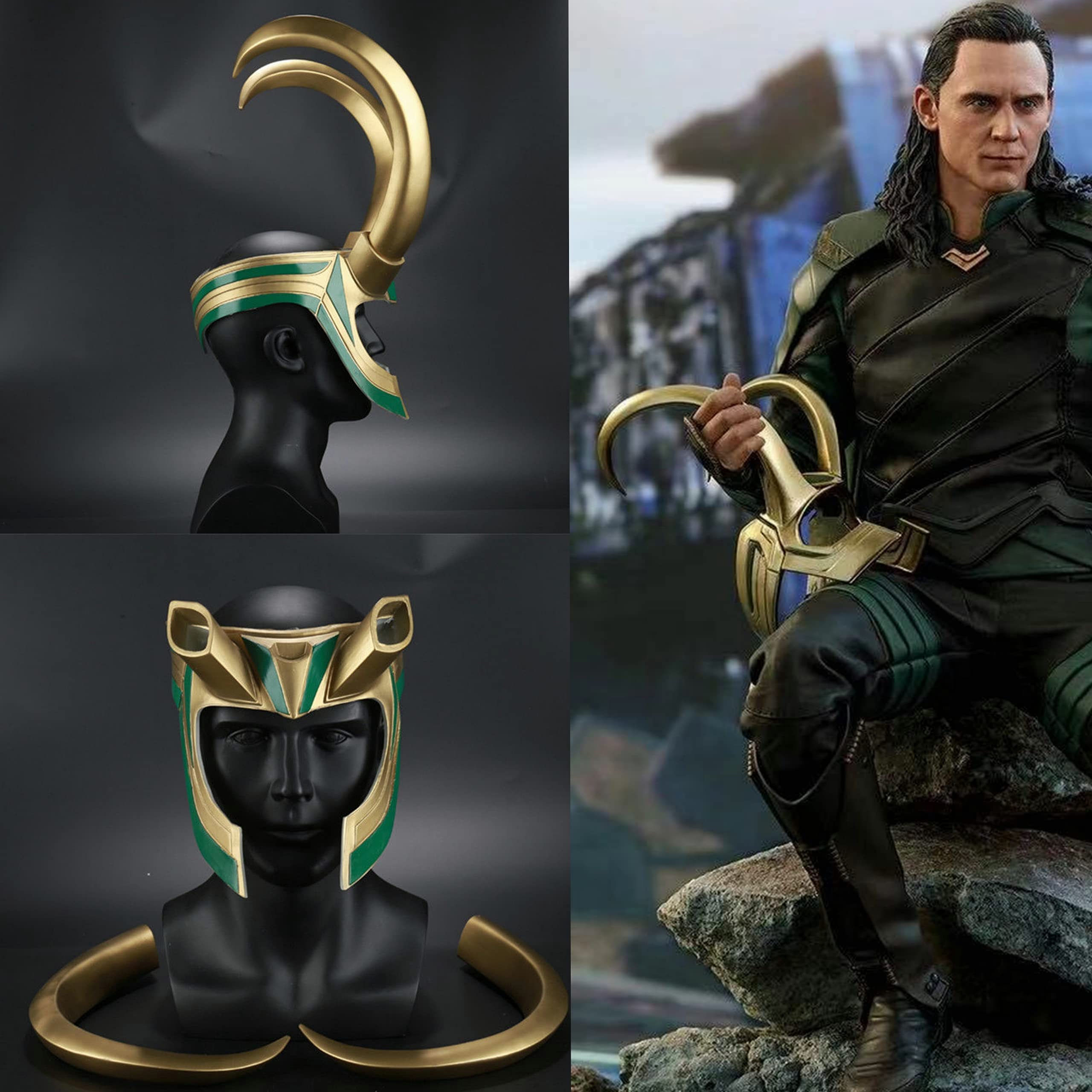 Superhero Helmet With Horns Movie Thor 3 Ragnarok Loki Laufeyson PVC Mask