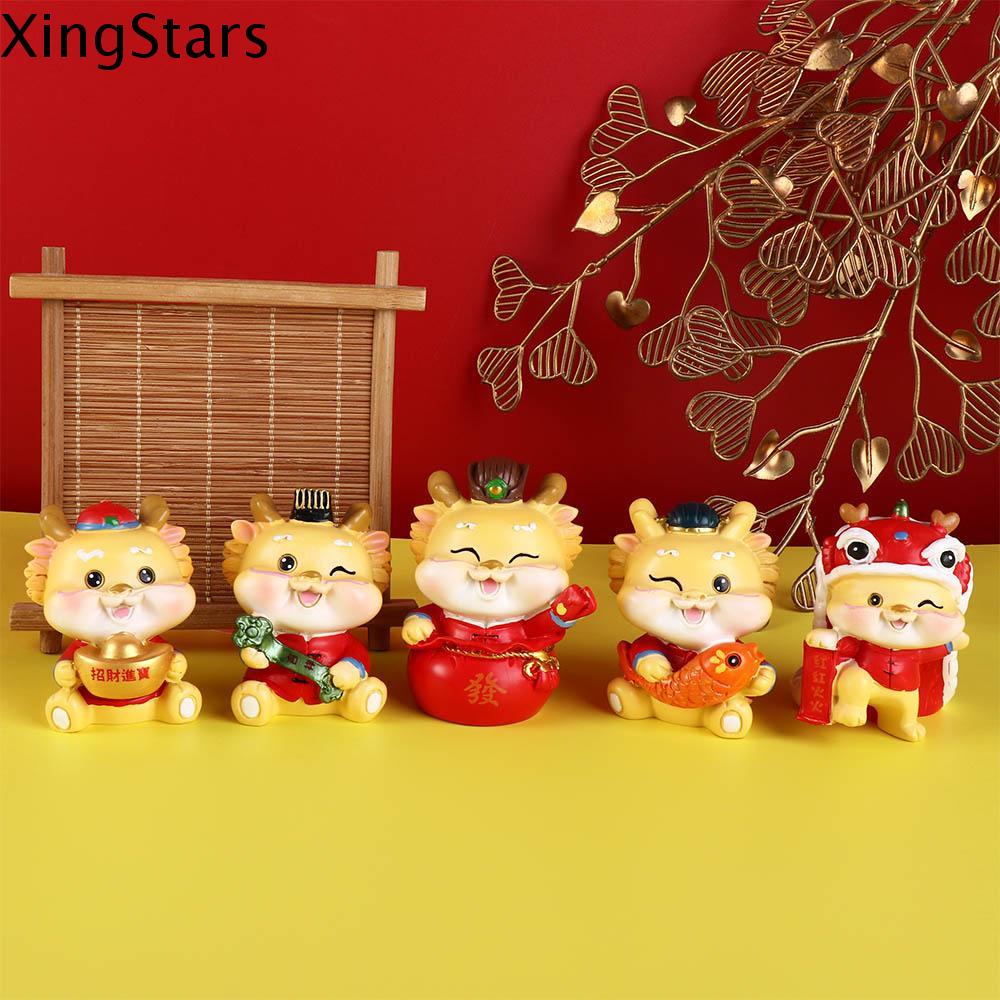 XINGSTARS Nhựa Tượng Rồng năm mới Khung cảnh siêu nhỏ Phong cách Trung Quốc Đồ trang trí rồng Lễ Hội Mùa Xuân Dễ thương Mini Trang trí hình rồng Năm mới