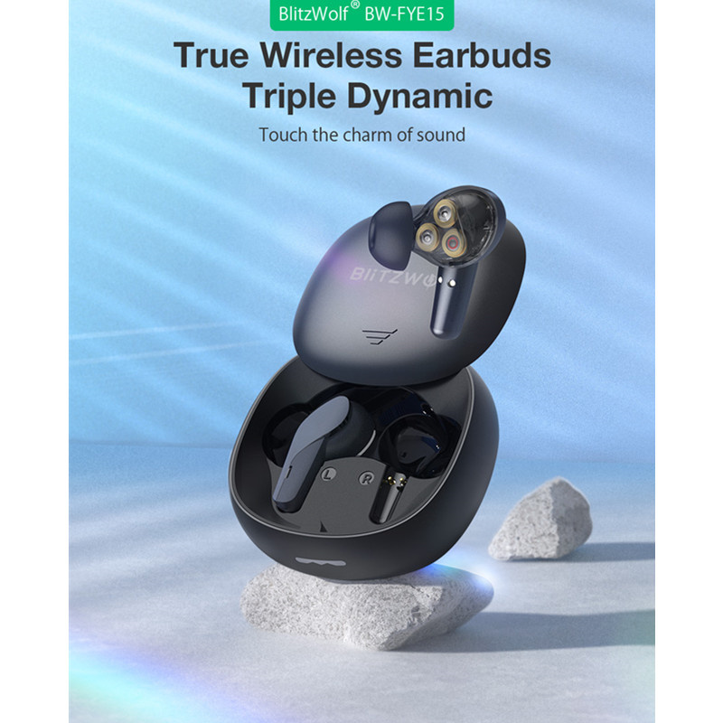 BlitzWolf®BW-FYE15 TWS Tai nghe Bluetooth Bass Stereo Hifi độ trễ thấp thông minh cảm ứng HD cuộc gọi thể thao chống nước tai nghe Tai nghe