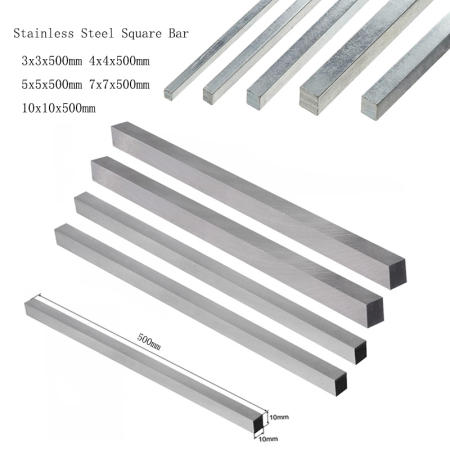 304 Stainless Steel Square Bar Rods - Various Sizes