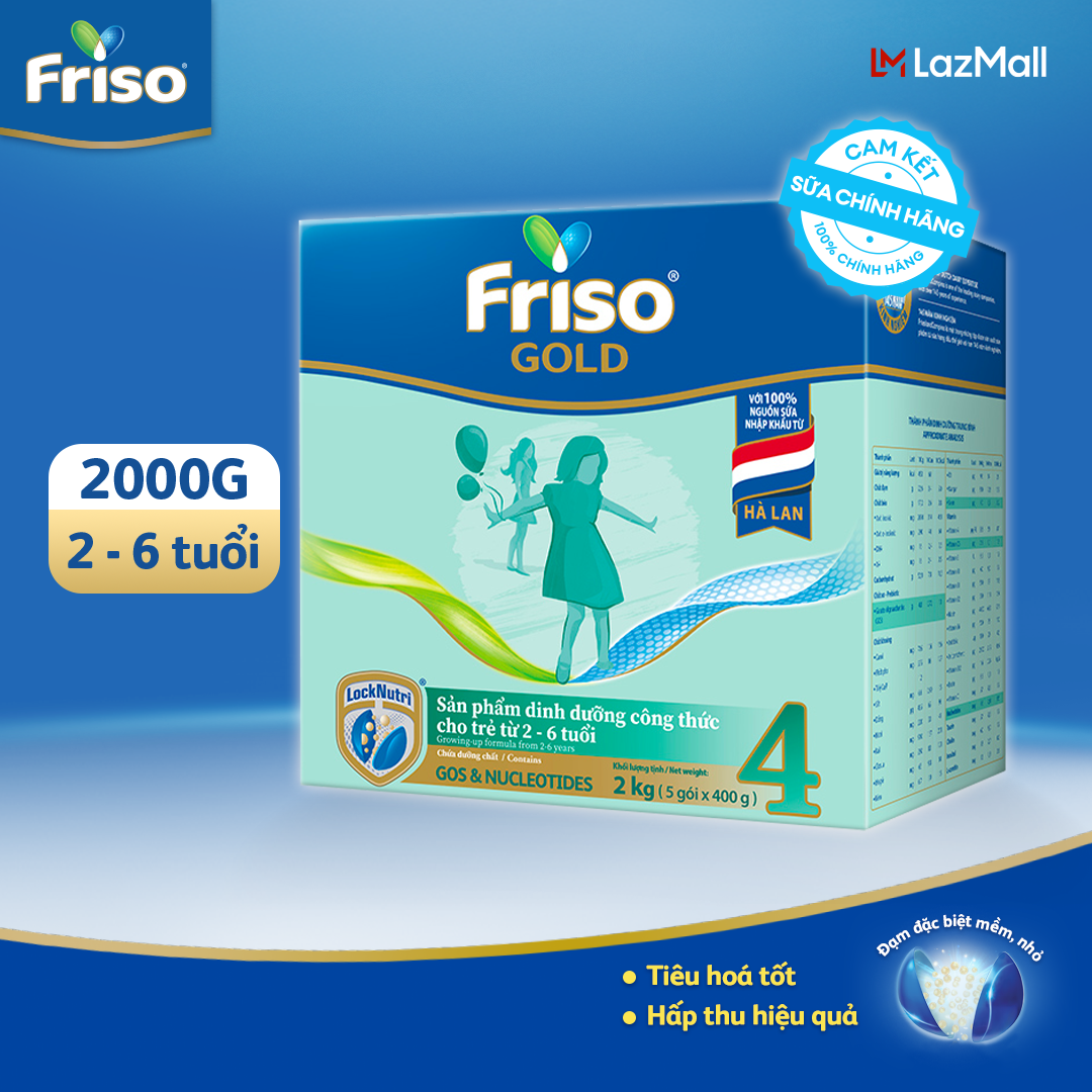 Sữa Bột Friso Gold 4 Hộp Giấy 2KG (cho trẻ từ 2-6 tuổi)