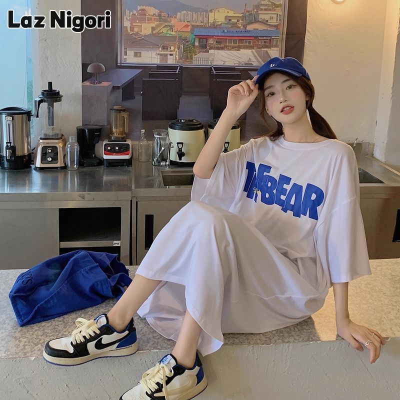 Laz Nigori Korean Style Women's T-shirt Dress Korean Style Loose Skirt Dress ราคา 149 บาท*ส่งฟรี