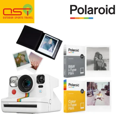 Polaroid Now+ i‑Type Instant Camera Bundle (Polaroid Now+ & i-Type Colour Film + i-Type B&W Film + Photo Album Small)