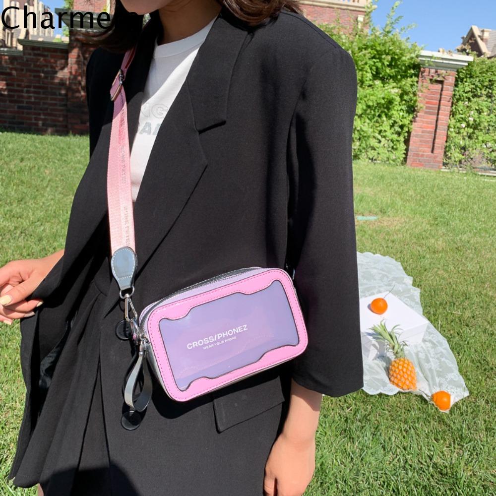CHARMERE โปร่งใสโปร่งใส กระเป๋าสะพายไหล่สำหรับผู้หญิง กันน้ำกันน้ำได้ สไตล์เกาหลีแบบ กระเป๋าสี่เหลี่ยมเล็ก กระเป๋าใส่โทรศัพท์มือถือ มินิมินิ กระเป๋า Crossbody เทศกาลสงกรานต์ ราคา 218 บาท*ส่งฟรี