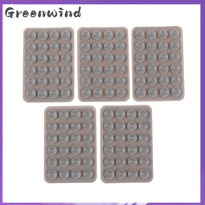 Greenwind 5pcs double side Silicone hút pad cho điện thoại di động Lịch thi đấu cốc hút được hỗ trợ dính Silicone cao su Sucker pad cho cố định
