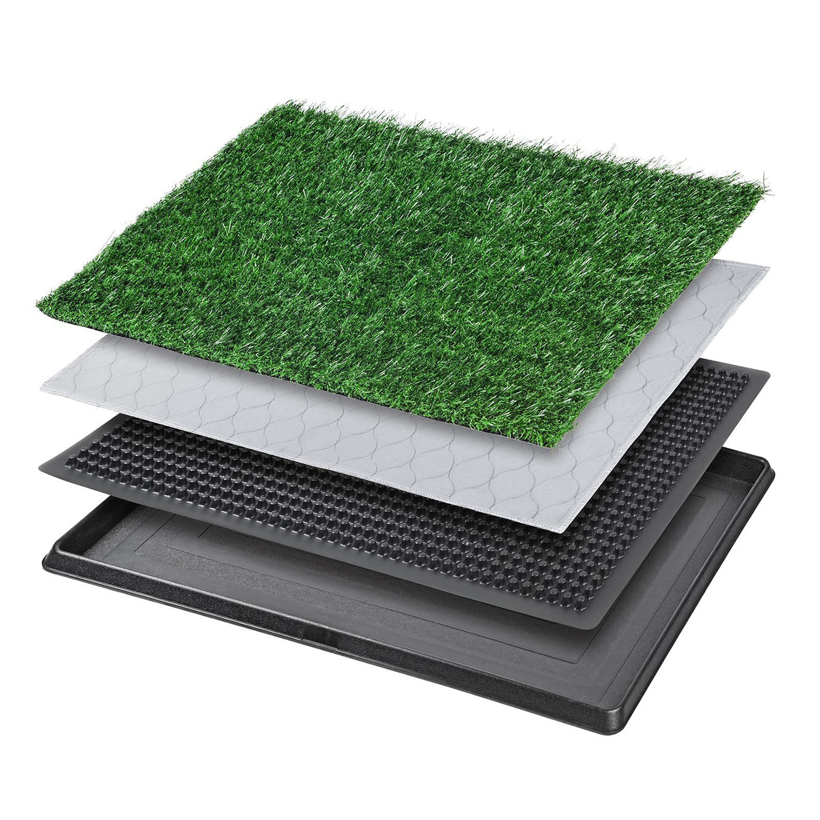【Stock】 Indoor Dog Potty Pad Pee Pad with Drainage System for Dogs Artificial Grass Dog Pee Pad with Tray – Washable Reusable 3-layer Puppy Training Mat for Indoor Outdoor Use Perfect for Small Medium - 3