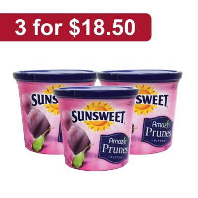 Sunsweet Pitted Prunes (Canister) 3x340g - 3 for $18.50