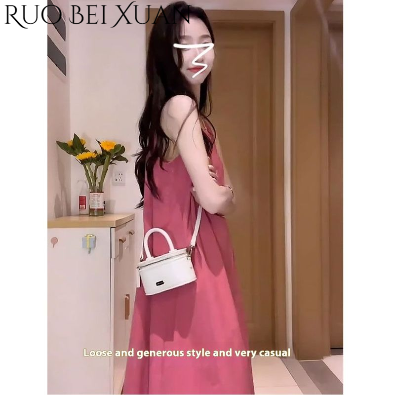 Ruo Bei Xuan Sleeveless Midi Dress with Crossbody Bag for Spring and Summer ราคา 7,400 บาท*ส่งฟรี