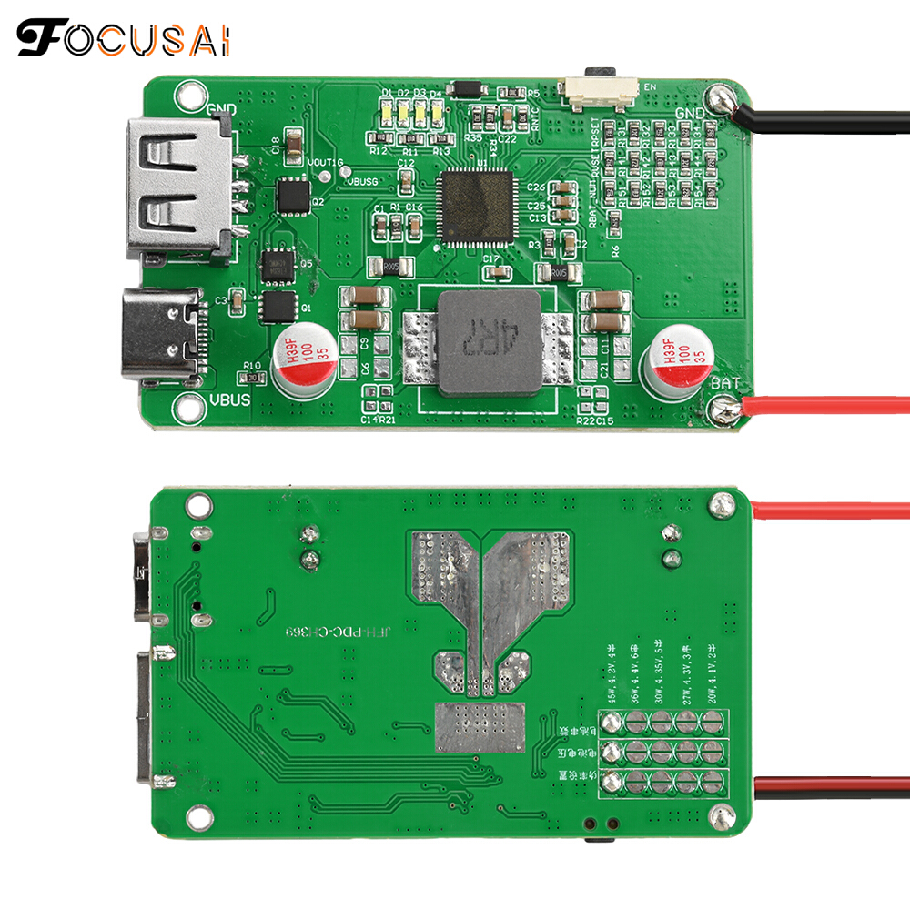 45W PD QC đầy đủ giao thức hai chiều nhanh chóng sạc sạc di động mô-đun tự làm sạc dự phòng 2-6S bảo