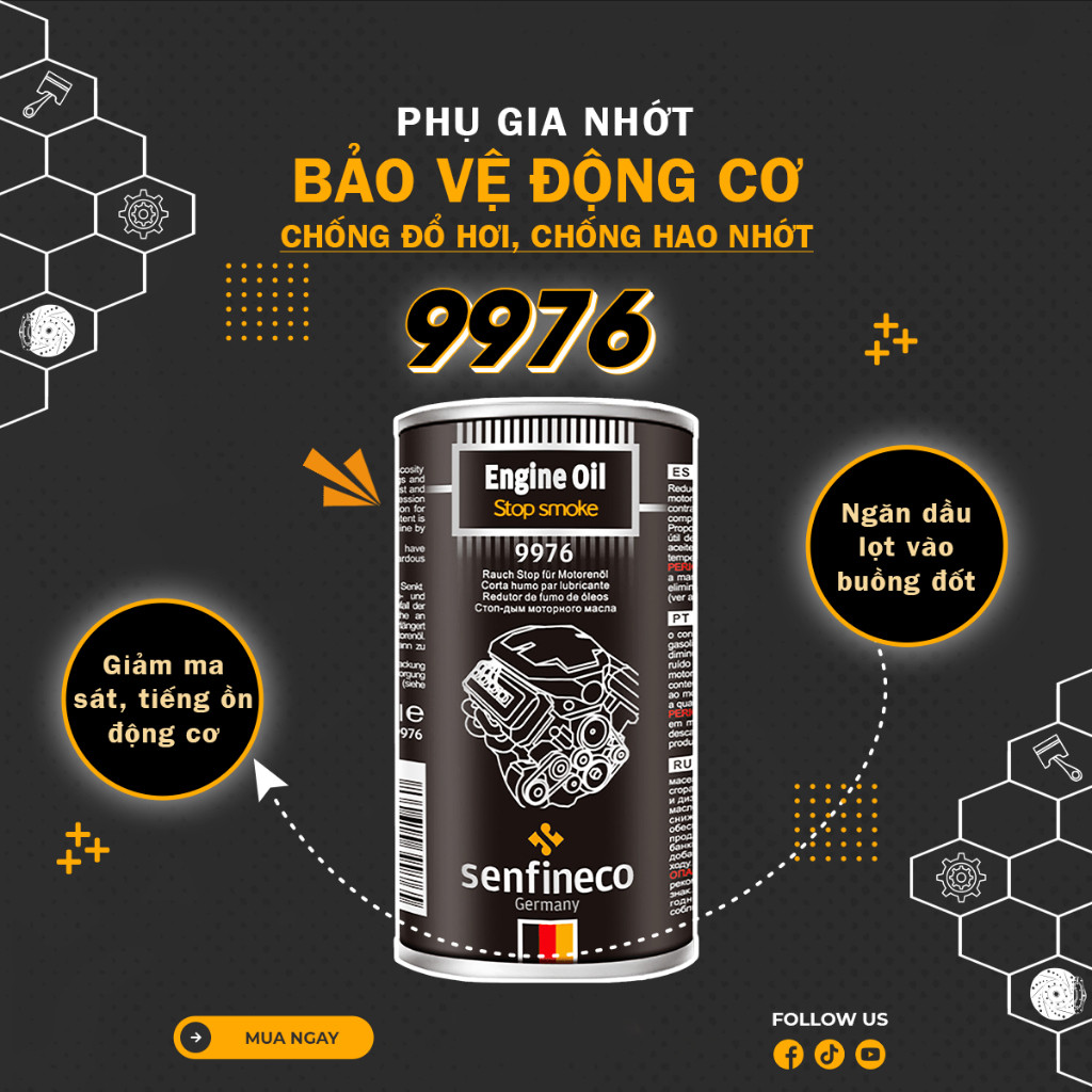 Phụ Gia Động Cơ Senfineco 9976 300ml - Ổn Định Độ Nhớt Chống Mài Mòn Cho Xe Ô Tô Xăng Dầu
