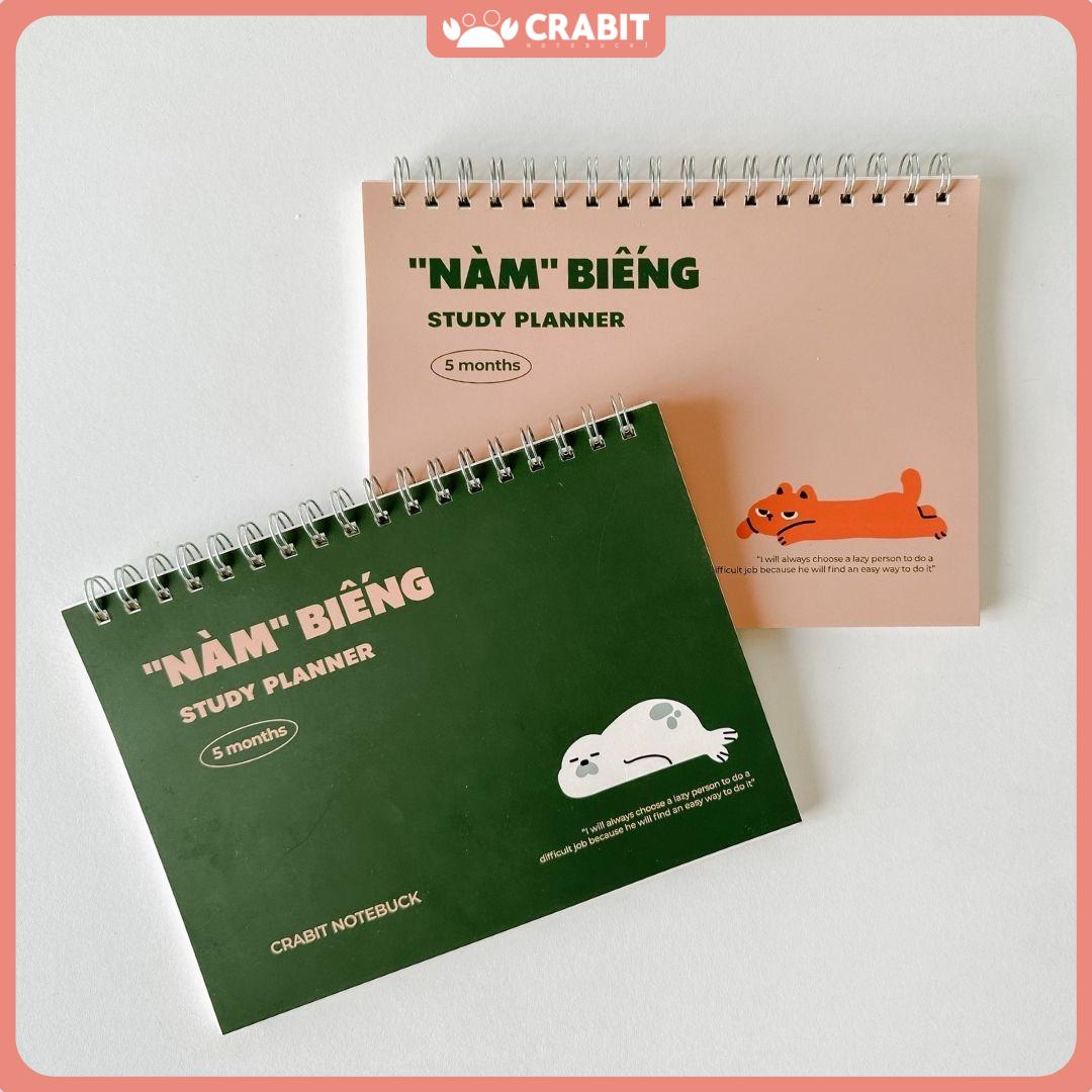 Sổ kế hoạch học tập sổ còng study planner để ghi chép Crabit - Nàm Biếng