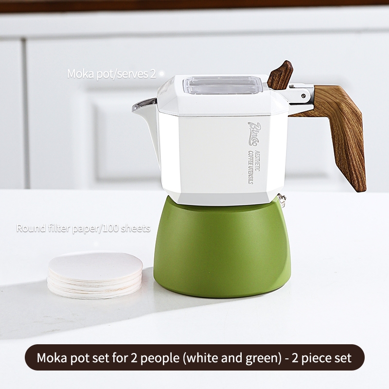 Máy Pha Cà Phê Bincoo Moka Pot Espresso Maker 2 Tách, Bạc, 120ml