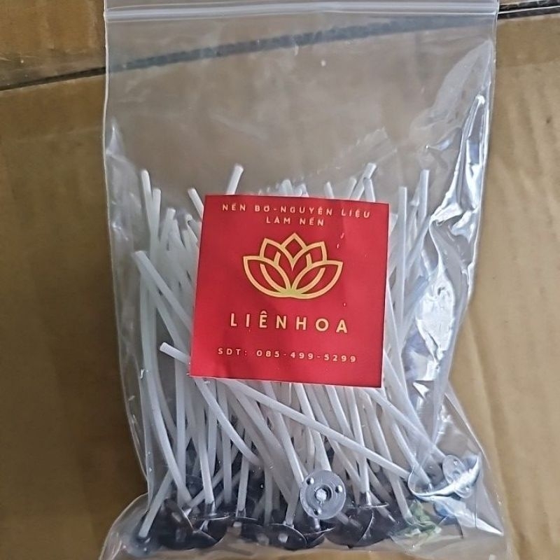 Bộ bấc làm nến cotton bấm sẫn, tim nến cotton bấm sẵn, không khói làm nến , nến ly - Lienhoa Handmade Nến bơ