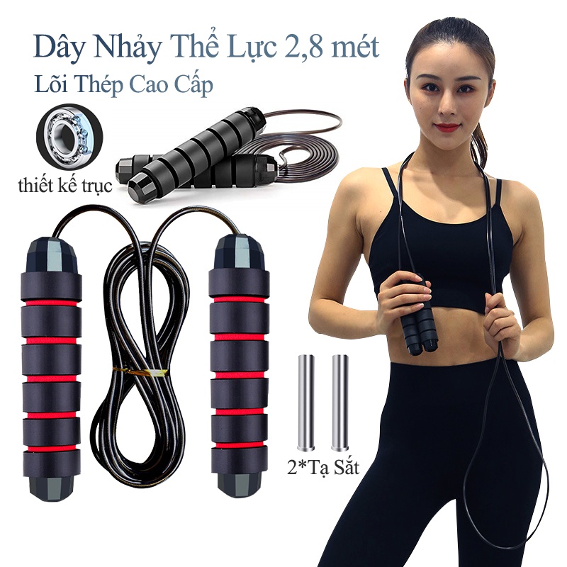 Dây nhảy, dây nhảy thể lực tập thể dục thể thao giảm cân lõi thép cao cấp 2,7m, dây nhảy thể dục, dây nhảy thể thao, dây nhảy thể lực, dây nhảy dụng cụ thể dục thể thao, dây nhảy quay boxing kickboxing.