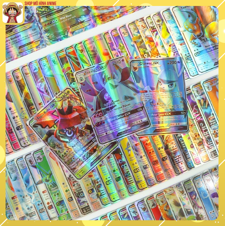 Bộ 100 thẻ bài pokemon tiếng anh gx vstar vmax lấp lánh 3d