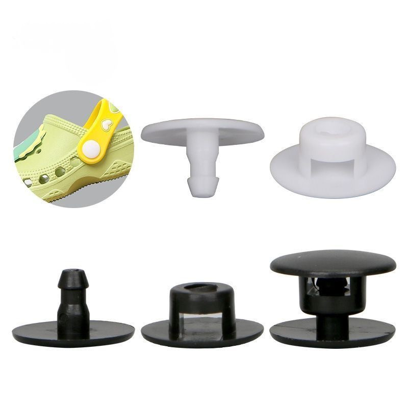 4 cặp CROCS trắng đen khóa giày phụ kiện Sandal Nút cố định 2 trong 1