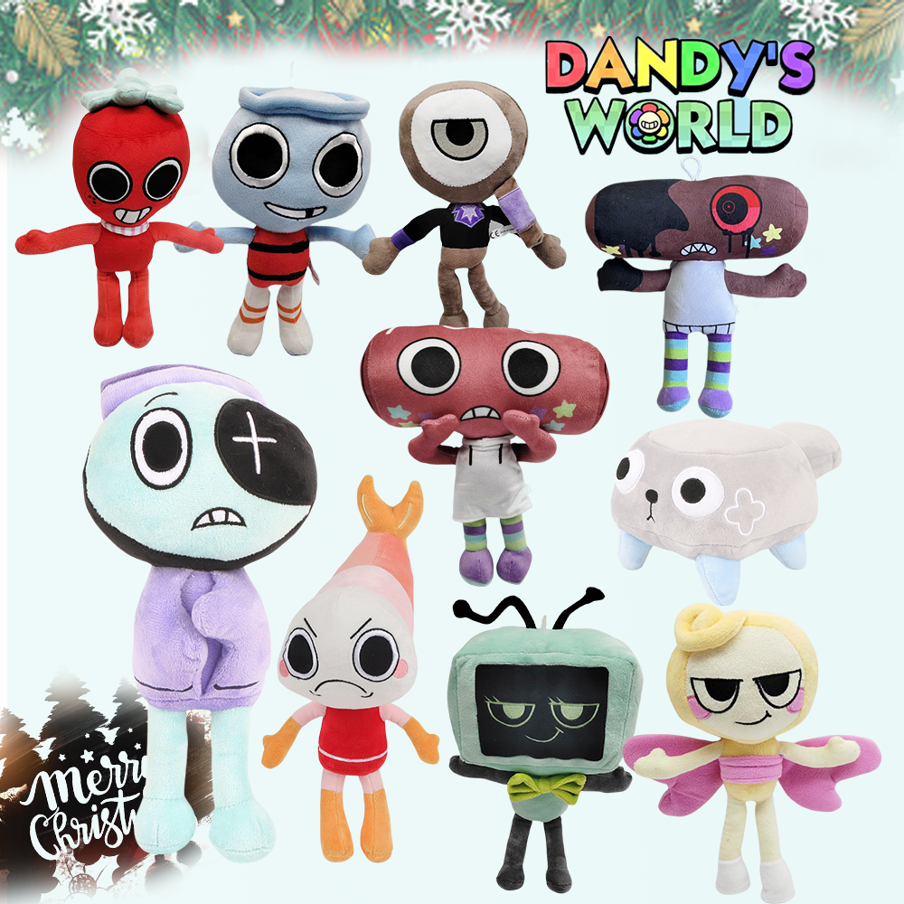 30cm Dandy's World Plush Toys Dandy World Scrap Stuffed Plushie Horror Game Goob Pebble Fuzzy Dolls Birthday Gifts New