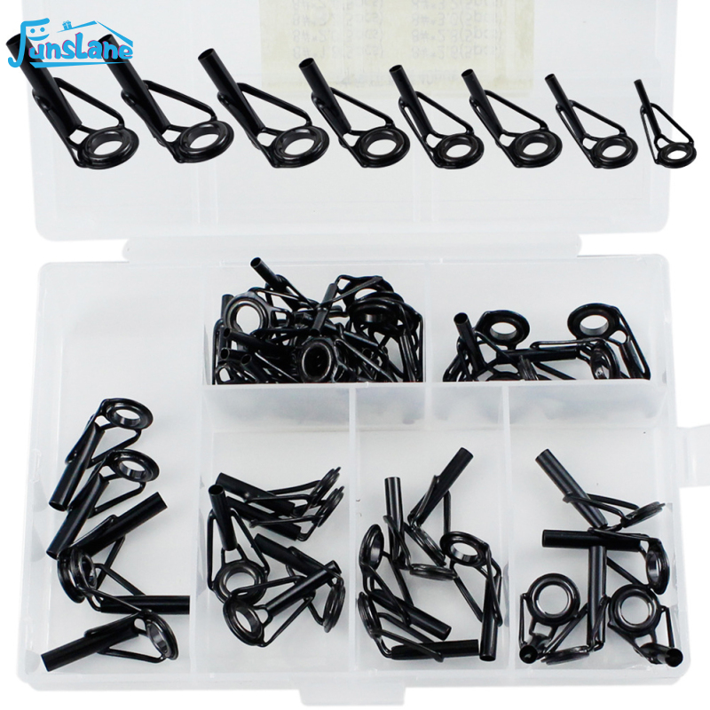 FunsLane 40PCS Guide Ring Fishing Pole Tip Repair Kit Ceramic + Stainless Steel Fishing Rod Eyes Repair Guides For Fishing ราคา 140 บาท*ส่งฟรี