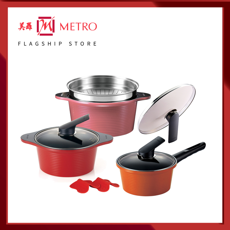 Happycall Alumite High Pure Ceramic 3pc Die Cast Pot & Steamer Set 3900-2260 Singapore