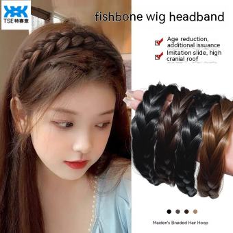TSE Tóc Giả chiên bột Xoắn Braid Headband headdress xương cá Braid Headband Net Đỏ 2023 mới Braid kẹp tóc cho nữ KN-091