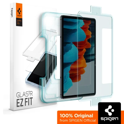 SPIGEN 1Pack Screen Protector for Samsung Galaxy Tab S7 / S7 Plus [Glas.tR EZ Fit] Tempered Glass with Auto-Installation Kit for effortless application / Samsung Galaxy Tab S7 Plus Screen Protector / Samsung Galaxy Tab S7 Screen Protector