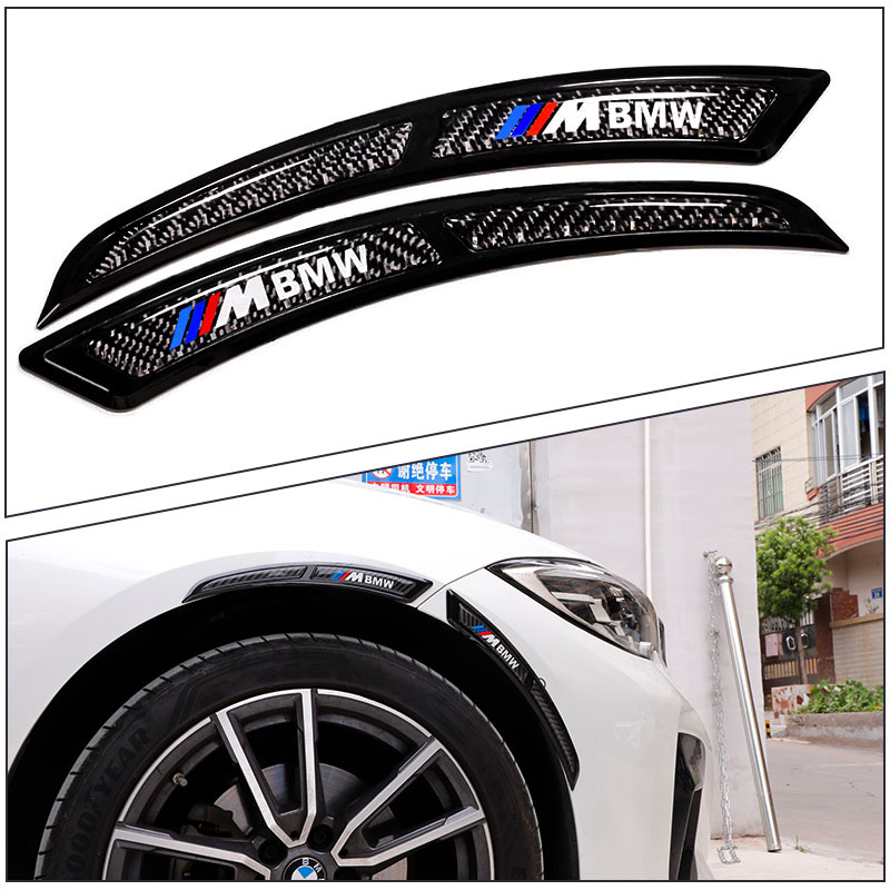 【Gail shop】 1Pair Universal Car Wheel Eyebrow Self Adhesive Fender Flare Protector Carbon Fiber Stic