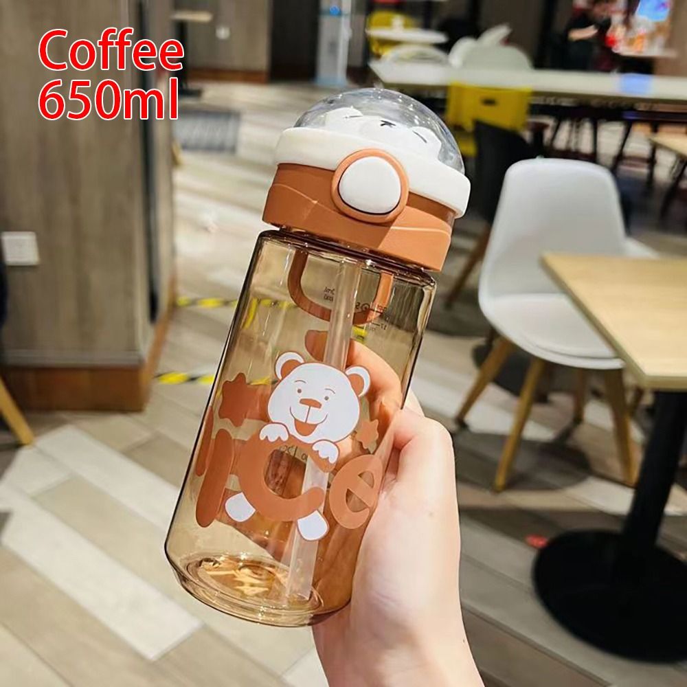 ADERESF 1Pcs Nước ép sữa Chai nước Có nắp miếng dán ống hút 550/650ml Cốc vại Di động Nhựa Đồ uống nước cho trẻ em Trẻ em - 5