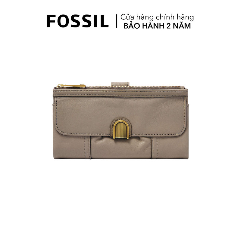 Ví cầm tay nữ da thật fossil cora sl6464788 - màu xám