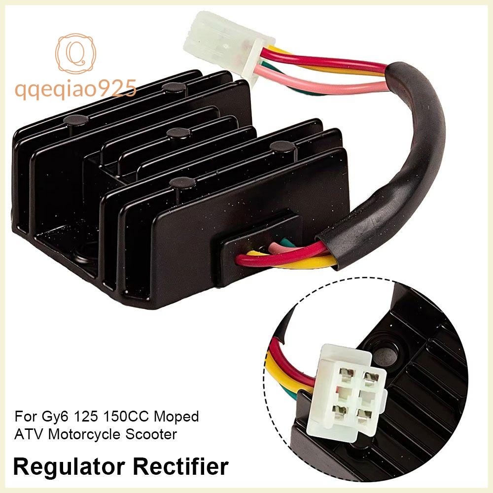OKDEALS 1Pcs 4 chân Bộ điều chỉnh chỉnh lưu 12V Nhôm Phụ kiện xe máy tay ga 4 dây Bộ điều chỉnh sóng đầy đủ Dành cho xe máy Gy6 125 150CC và ATV