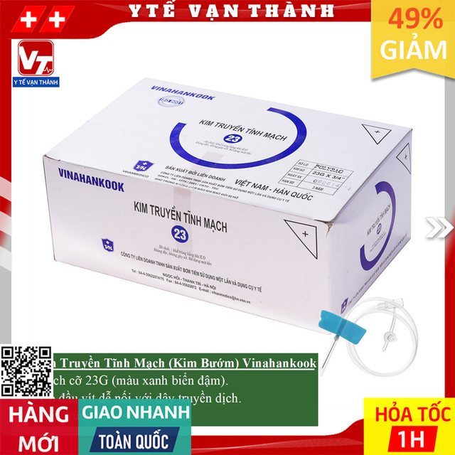 ✅ [HỘP 50] Kim Truyền Tĩnh Mạch (Kim Bướm) Vinahankook | 23G ; 25G -VT0182 - Y Tế Vạn Thành