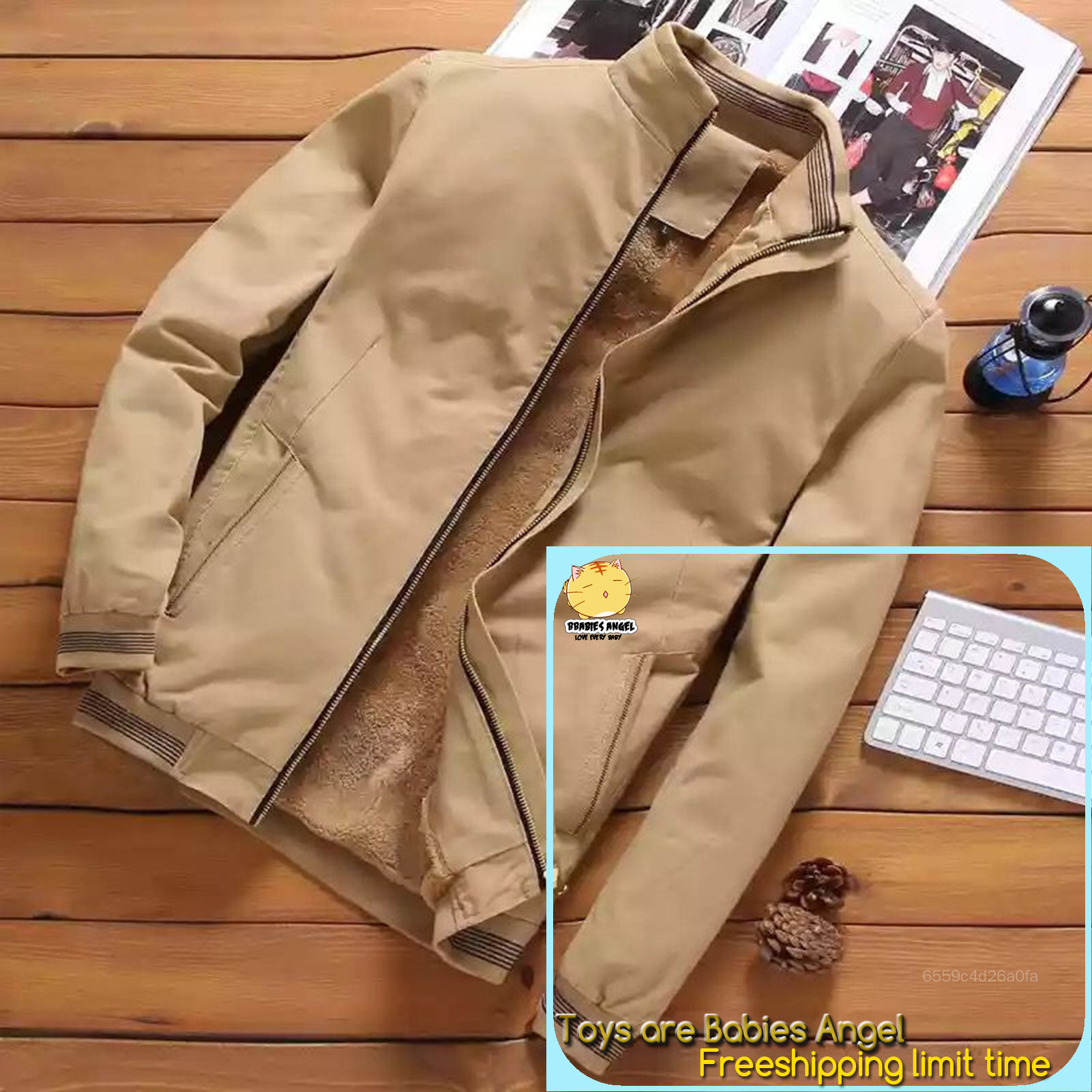 BBabies Mens Classic Zip Front Fleece Jacket Outdoor Recreation Coat with Pockets Thermal Outwear for Daily Wear Angel-MY