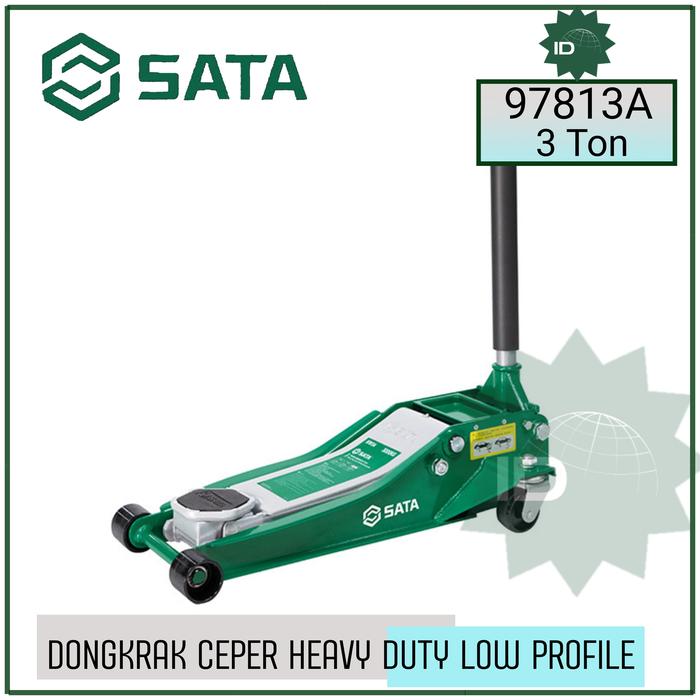 SATA 97813A DONGKRAK CEPER HEAVY DUTY LOW PROFILE JACK 3 TON Harga 6,759,000 rupiah*Gratis Ongkir