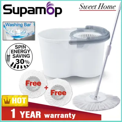 [Sweet Home] SupaMop M500 Spin Mop Set (Red Dot Design Award) /Spin for Washing and Dry/1 Year Warranty Ship