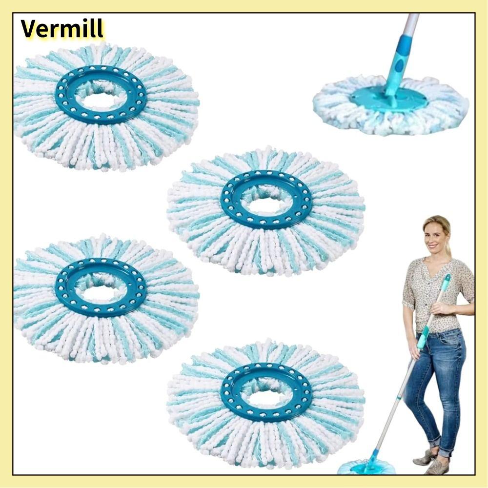 VERMILL Sợi nhỏ Đầu thay thế cho cây lau nhà Có khả năng hấp thụ cao Làm sạch hiệu quả Miếng lau chùi vi mô Dụng cụ vệ sinh Xoay rảnh tay Đĩa lau chùi Cho Leifheit Dọn dẹp nhà cửa