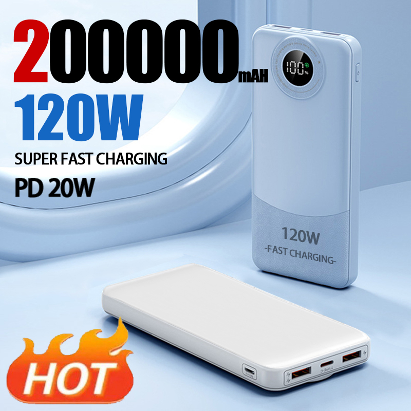 200000MAh banuper Nhanh Chóng Sạc 120W Ultralarge Công Suất sạc di động Ốp tích hợp pin dự phòng Cho