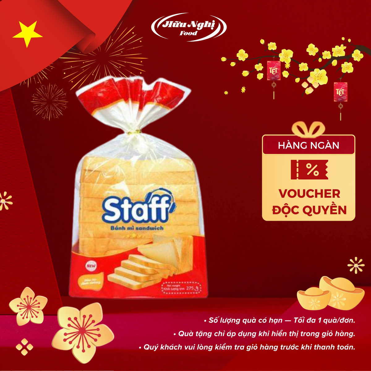  Combo 2 Bánh Mì Sandwich Staff Lát 275g 