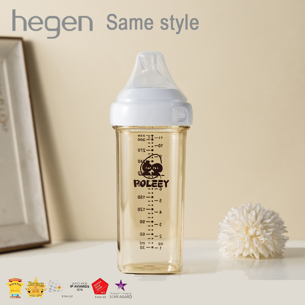 Hegen คล้ายกัน ขวดนมเด็ก ขวดนมเด็กกว้างสี่เหลี่ยม PPSU ป้องกันอาการท้องอืด ราคา 18 บาท*ส่งฟรี