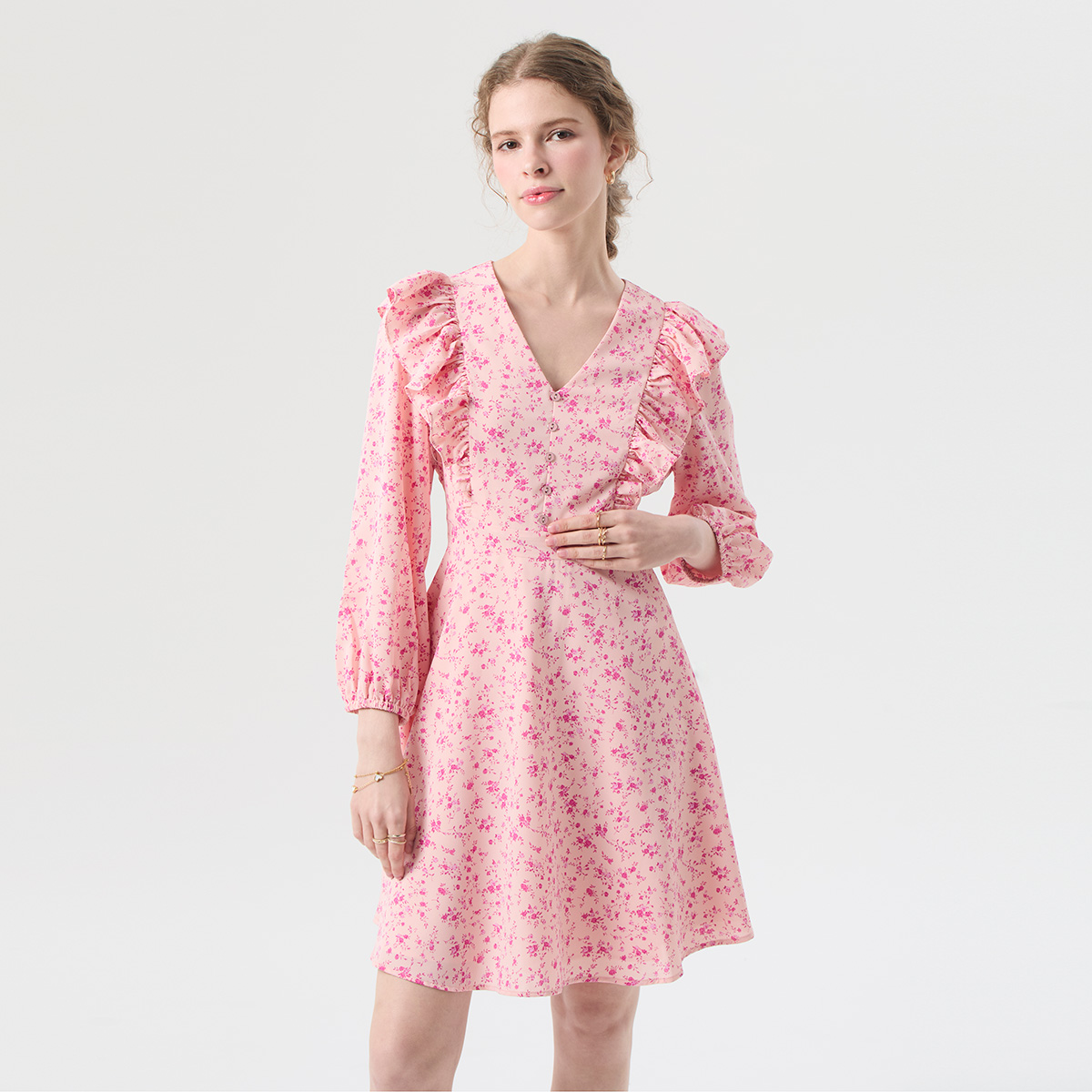 EP ชุดเดรสสั้น ผู้หญิง สีชมพู | Short Dress | 00947 ราคา 1,395 บาท*ส่งฟรี