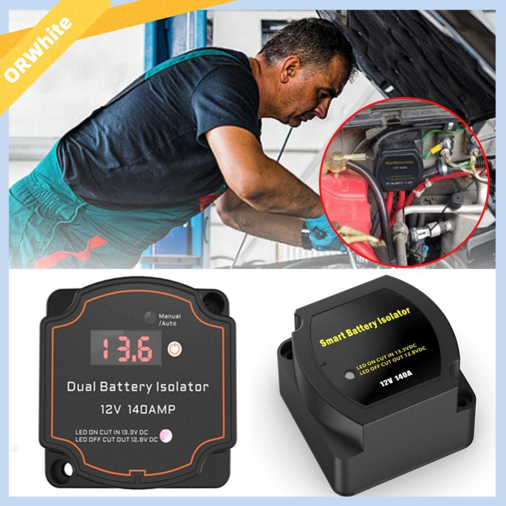 ORWHITE SHOP Thông minh Bộ cách ly Pin Kép Bền Nâng cao Rơle chia điện Chuyên nghiệp 12V 140A Rơle nhạy điện áp Cho xe cắm trại RV thuyền