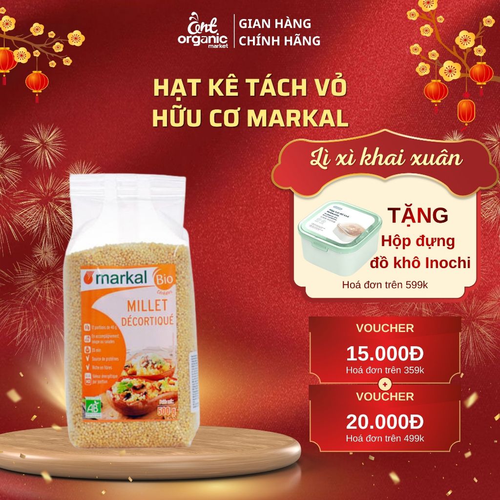 Hạt kê hữu cơ đã bóc vỏ Markal