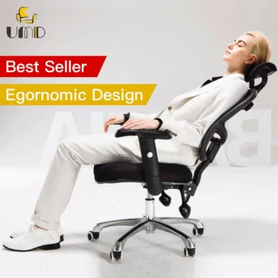 [Bulky](Free Installation Now)UMD Mesh Office Chair Computer Chair Ergonomic Chair Gaming Chair with Swivel/Tilt/Lumbar Support Functions