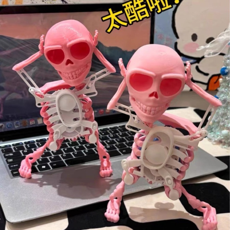 Bộ xương nhảy múa in 3D vặn cót Đồ chơi văn phòng giảm stress mới lạ, độc đáo và vui nhộn ( LẮP SẴN )