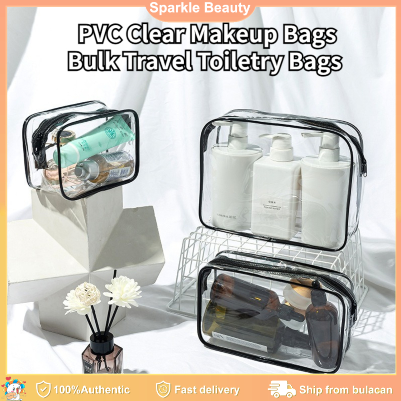 PVC Clear Makeup Bags Bulk Travel Toiletry Bags Transparent