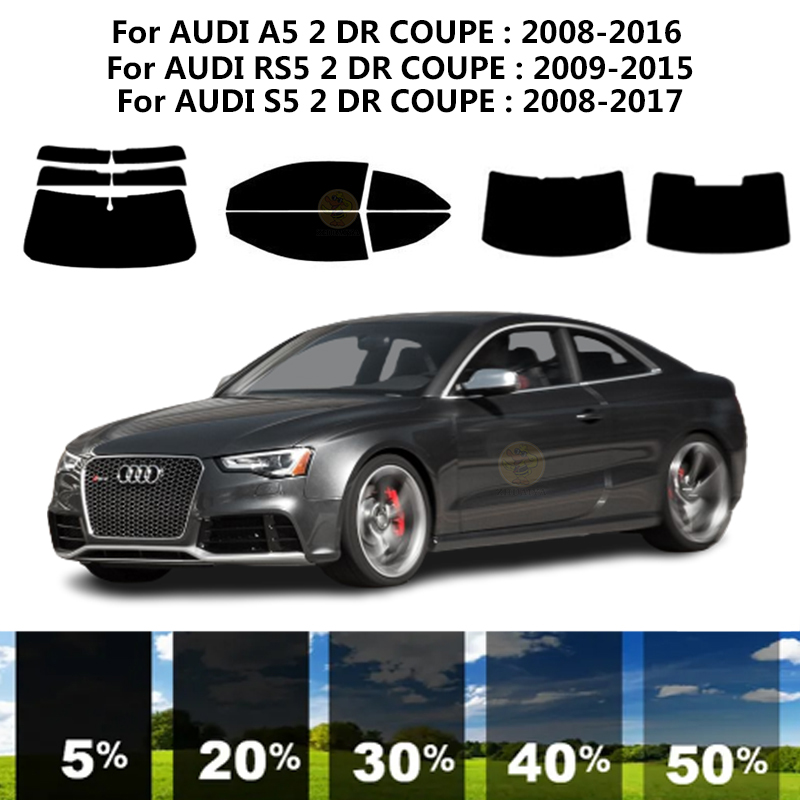 Precut Bộ dụng cụ sơn UV cửa sổ ô tô bằng gốm Nano màng cửa sổ ô tô cho Audi RS5 2 DR Coupe 2009-2015