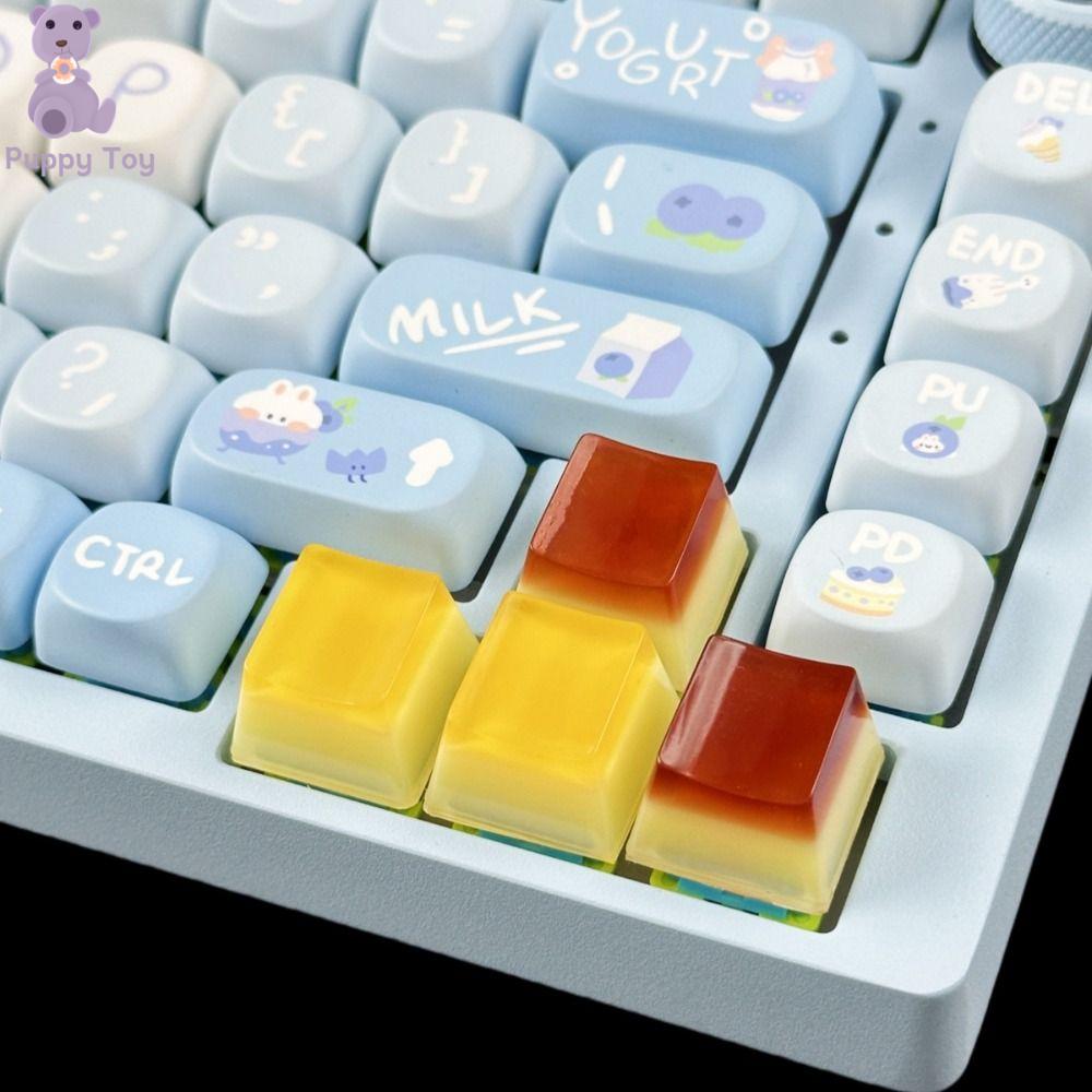TESDFD Rò rỉ gốc Nắp phím pudding thạch Cá nhân hóa Trục chéo Nắp phím DIY Cá nhân hóa Thiết kế trong suốt Nắp phím bàn phím cơ Bàn phím cơ