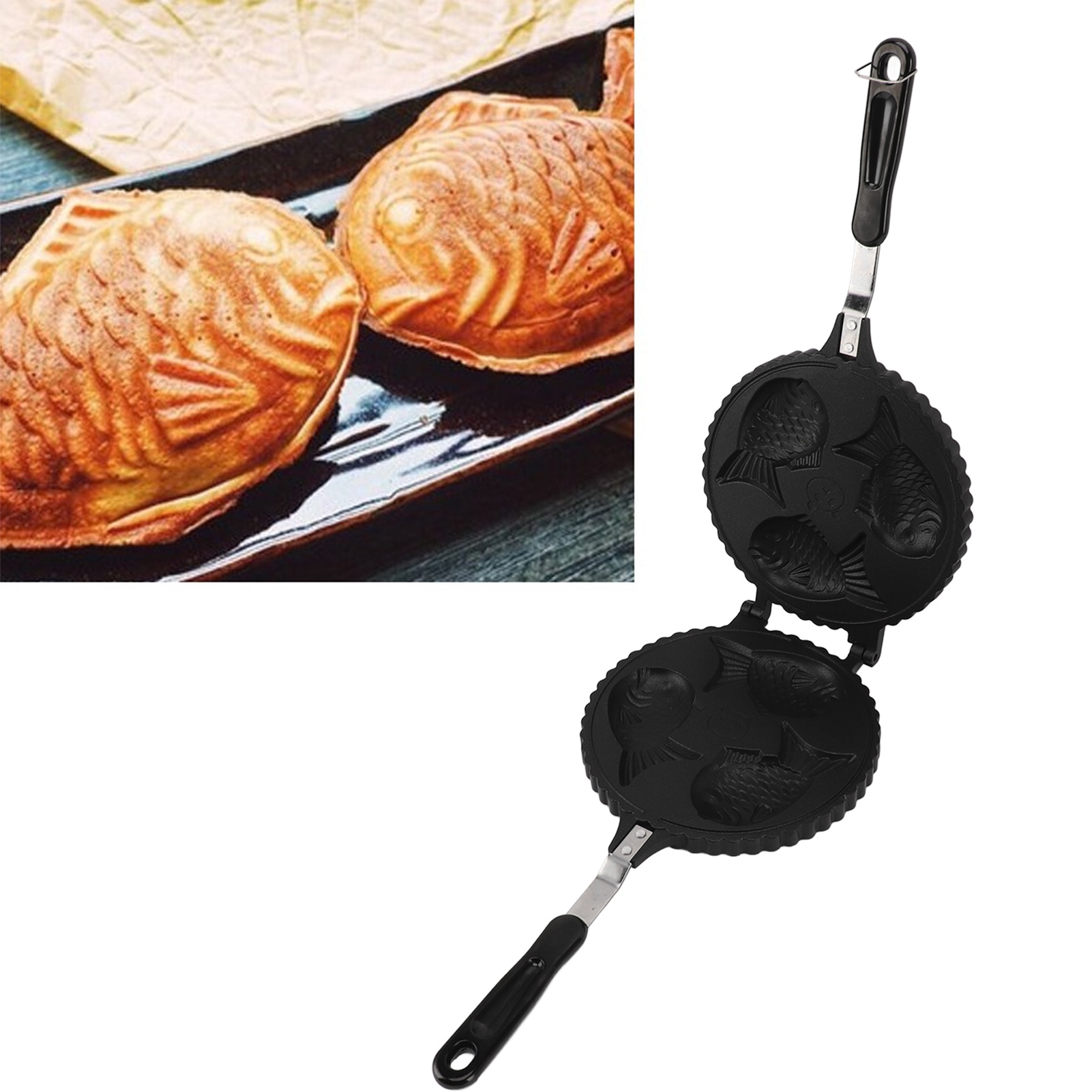Taiyaki Pan hai mặt cá máy làm bánh tổ ong Pan cho nhà